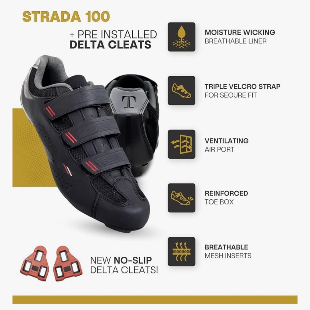 Tommaso Mens Strada SPD & Peloton Indoor Bike Spin Cycling Shoes UK 42 USA 9